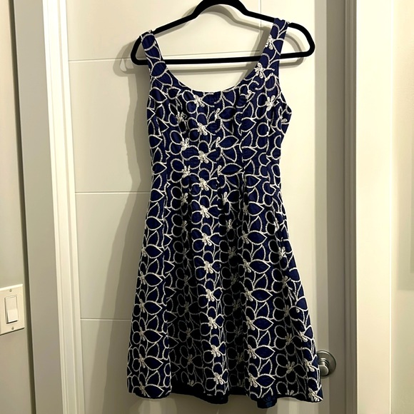 NINE WEST Embroidered Floral A-Line Dress - Picture 1 of 5